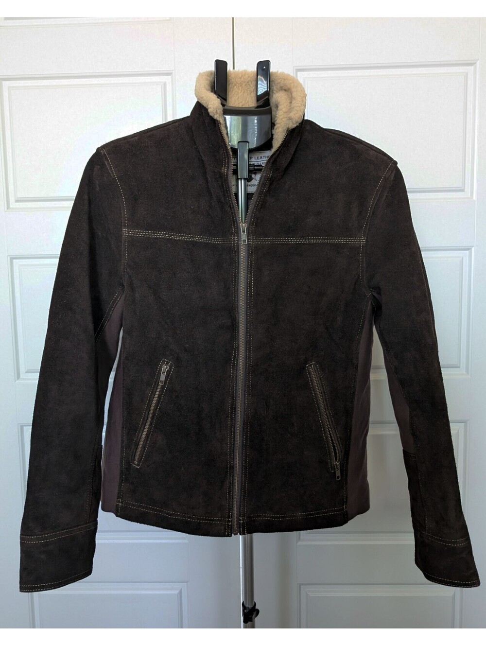 Shearling & Pile Western Suede Jacket — Rick Grimes TWD Style Sz L